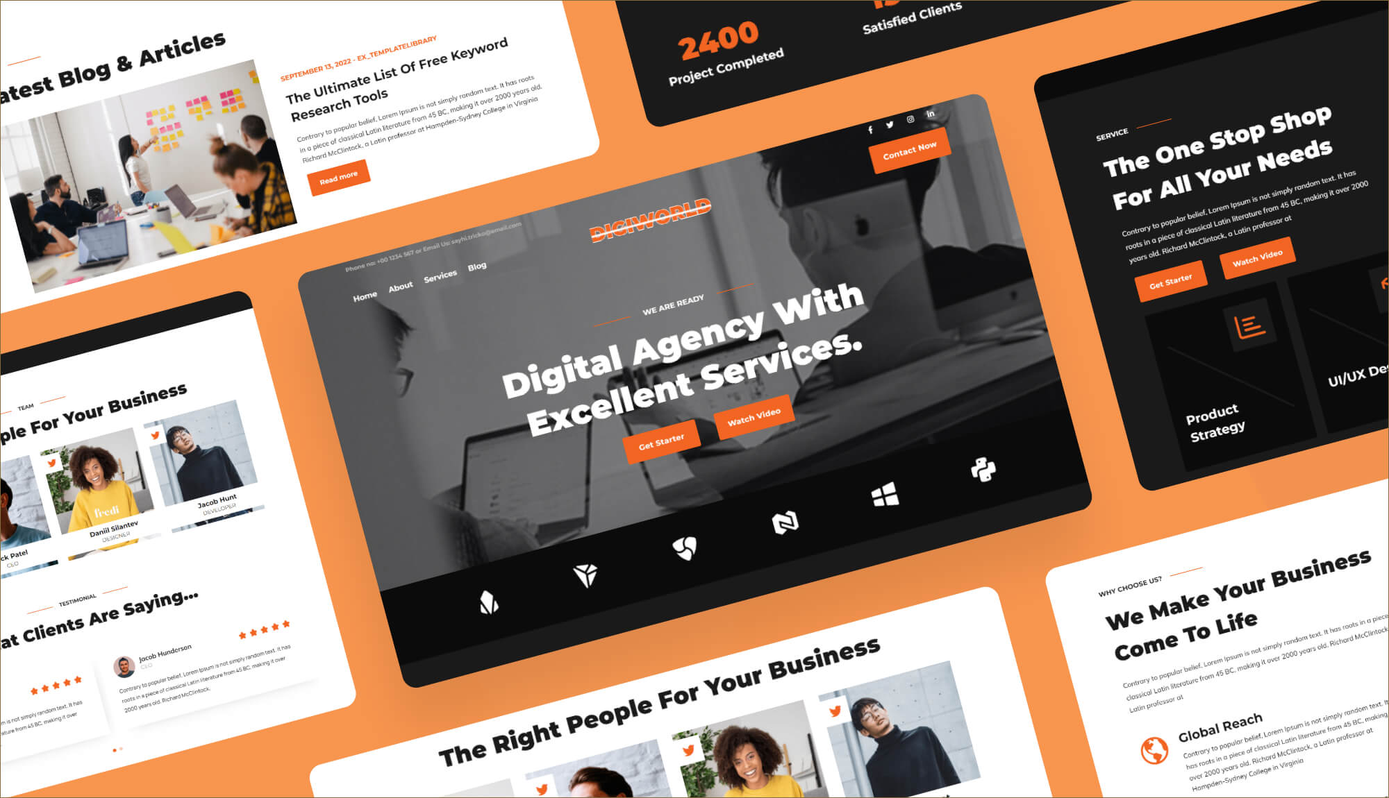 DigiWorld – Digital Agency Template Banner
