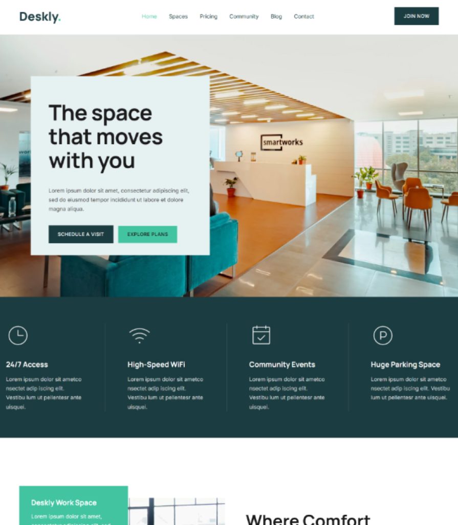 Thumbnail of Deskly - Coworking Space Template