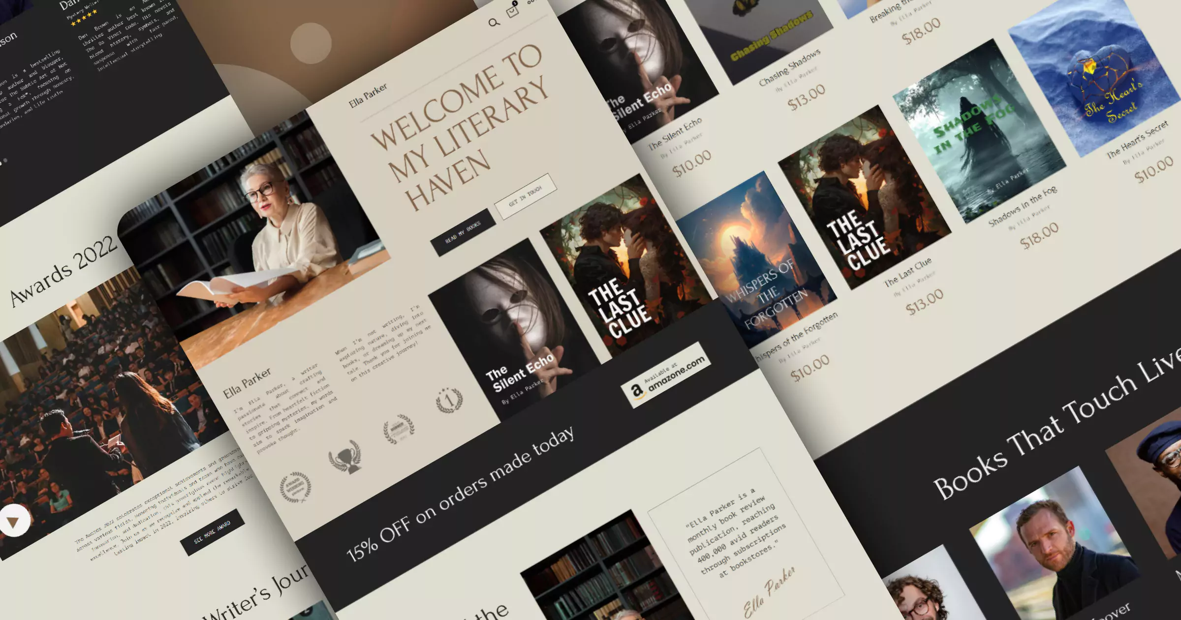 Banner of Ella Parker | Best Book Author Website Template