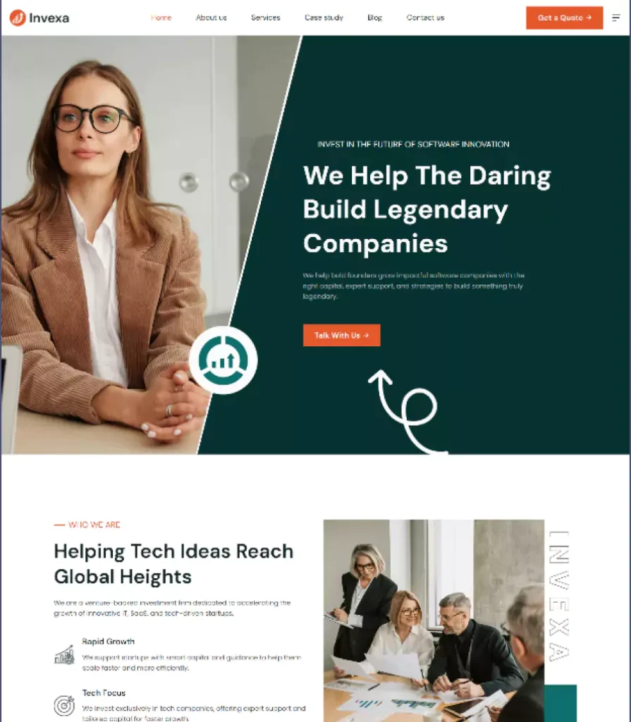 Invexa - Venture Capital Website Template Thumbnail
