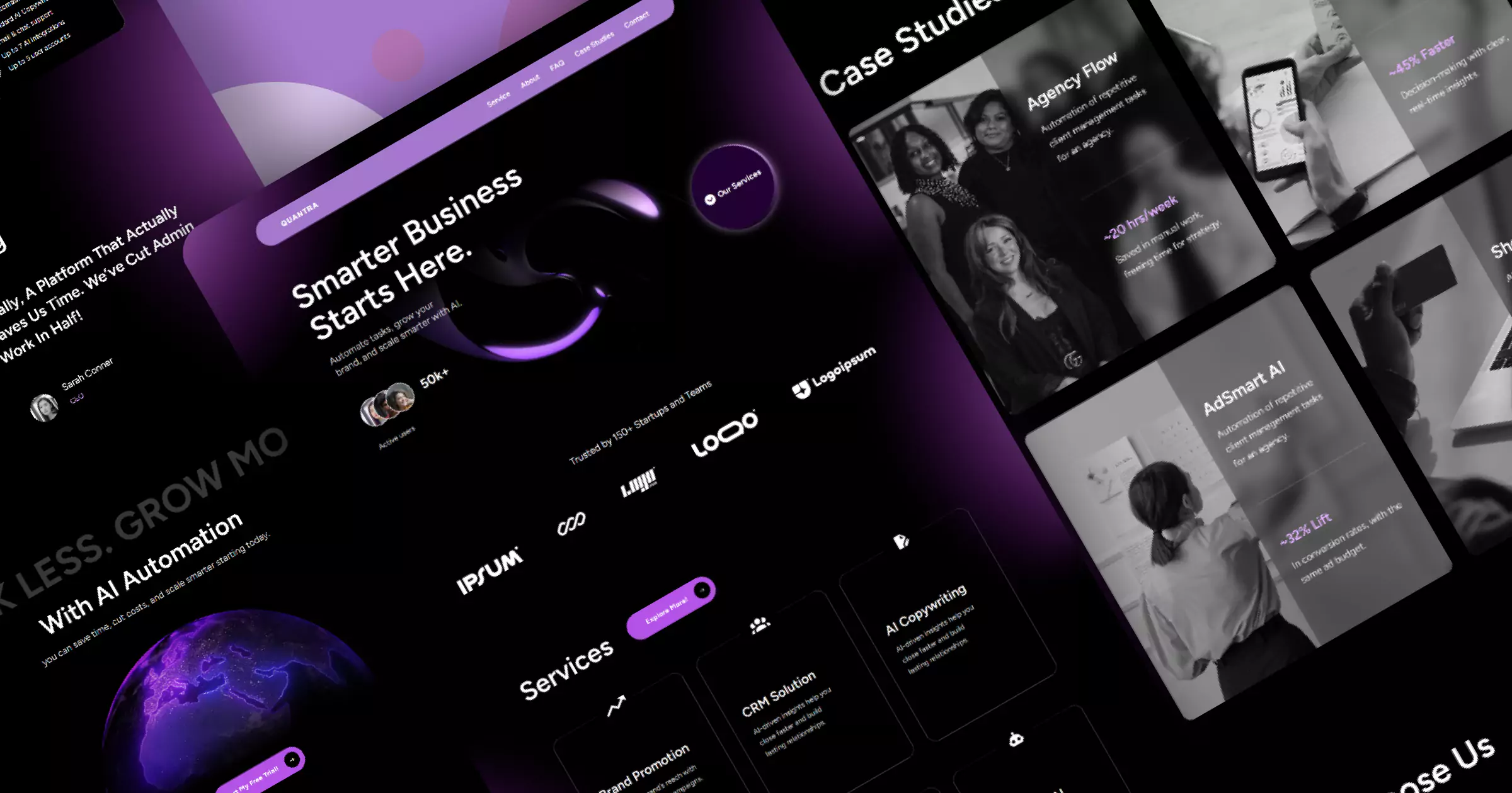 Quantra - AI SaaS Website Template Banner
