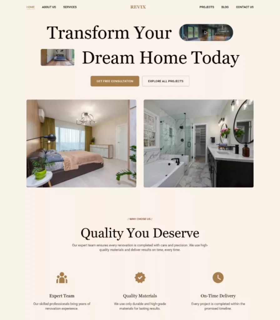 Revix – Renovation Website Template Thumbnail