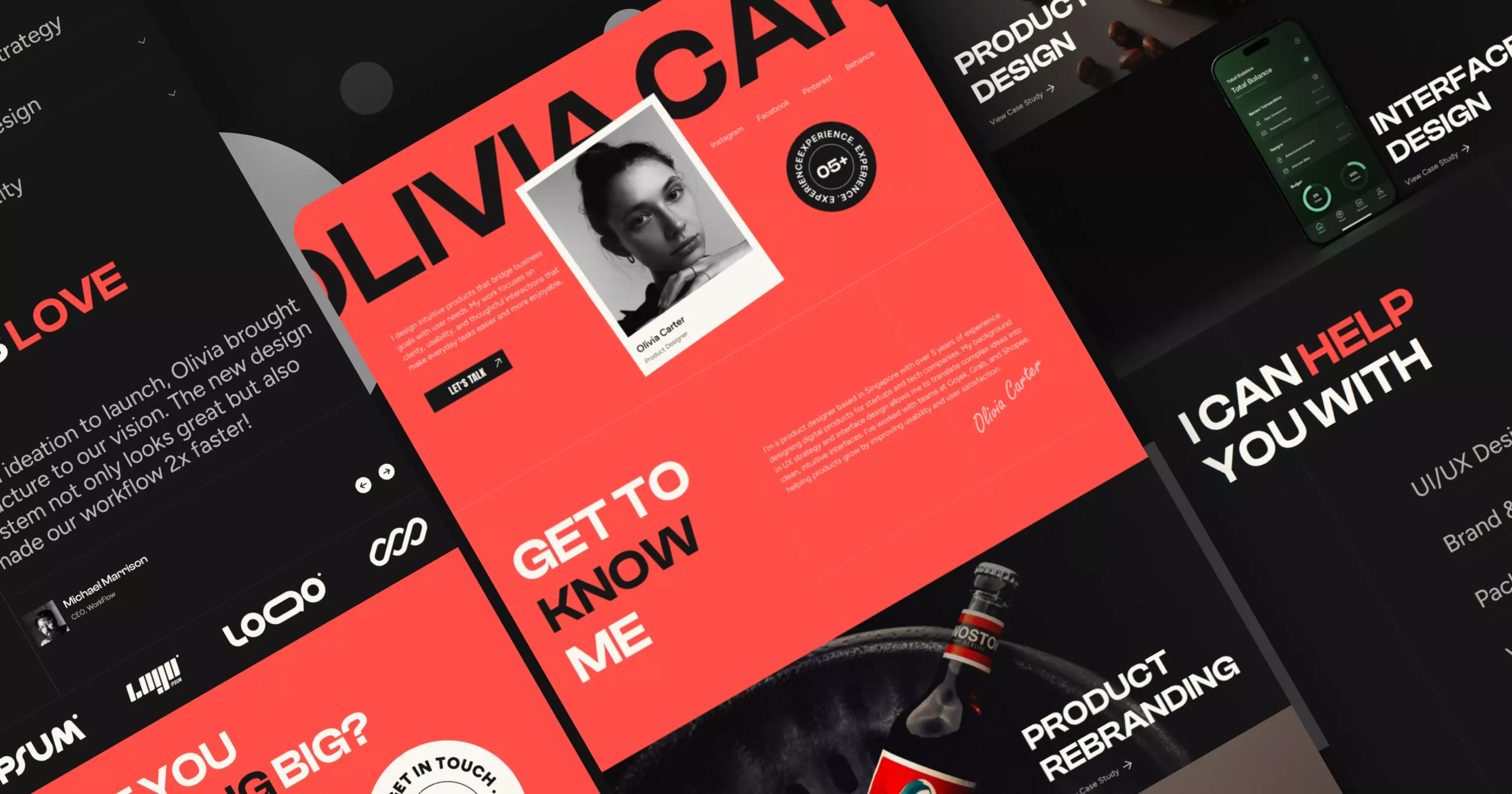 Olivia Carter - Product Designer Portfolio Template Banner