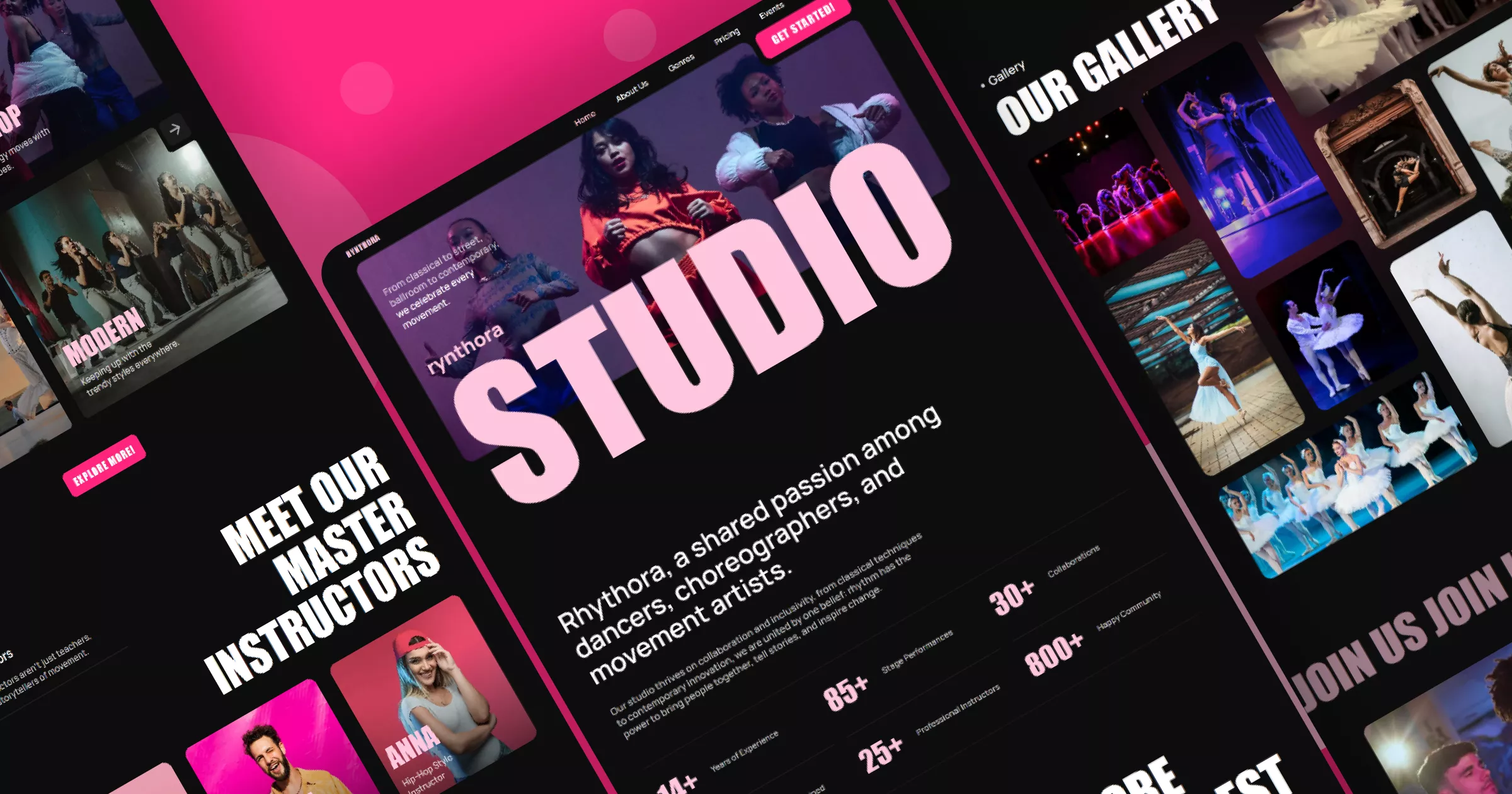 Rynthora - Dance Studio Website Template Banner