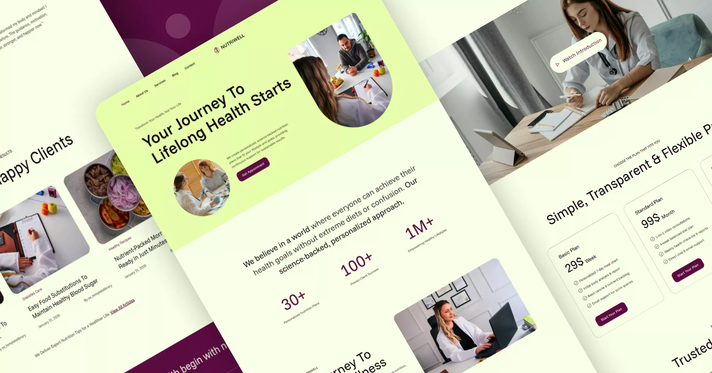Nutriwell - Nutrition Consultant Website Template Banner