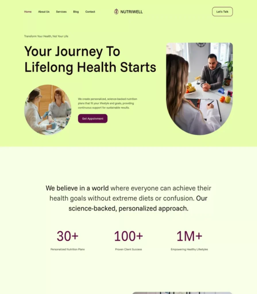 Nutriwell - Nutrition Consultant Website Template Thumbnail