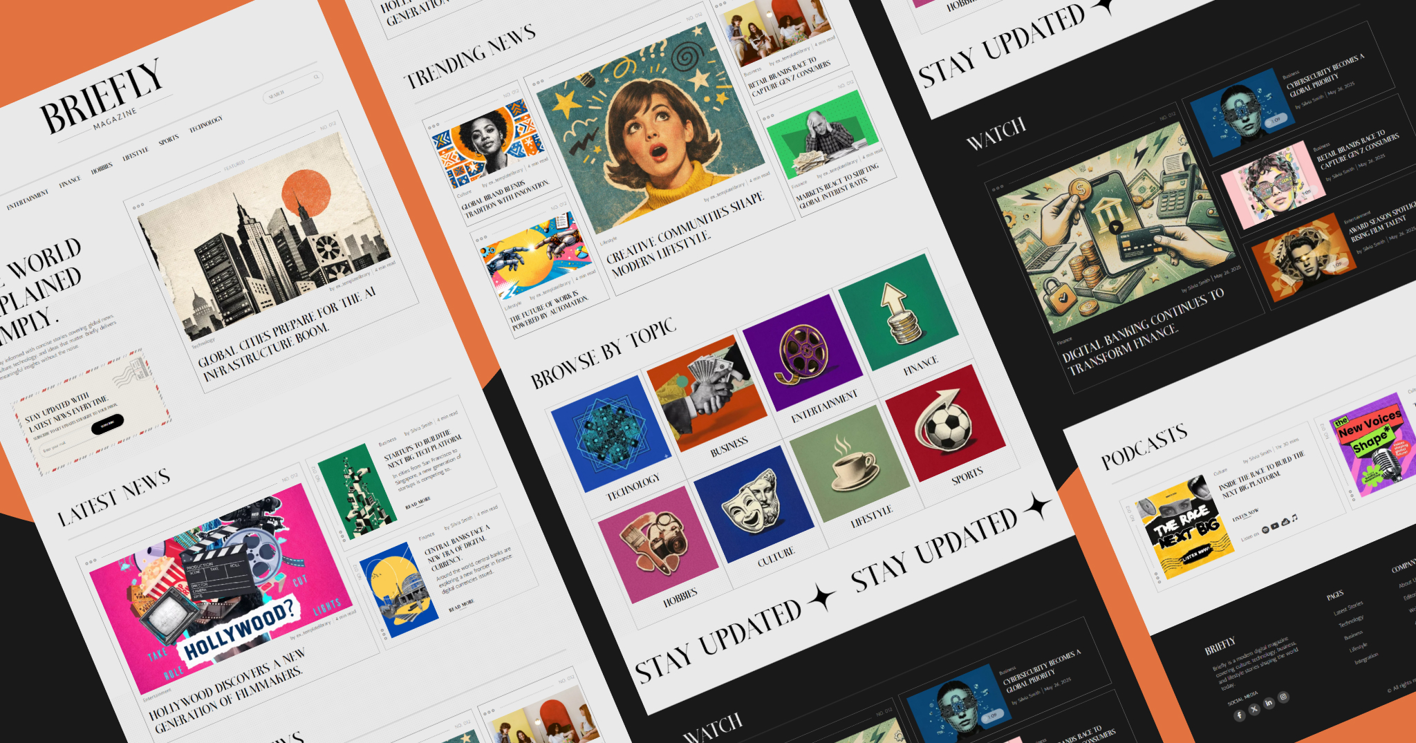 Briefly | Modern Digital Magazine Website Template Banner