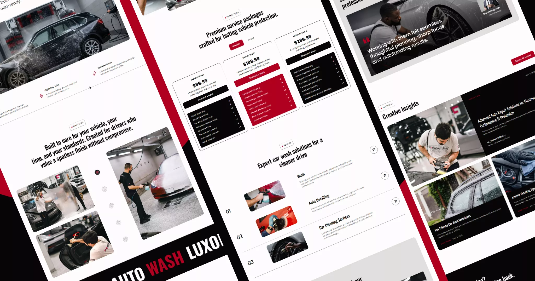 Luxora | Car Wash Website Template Banner