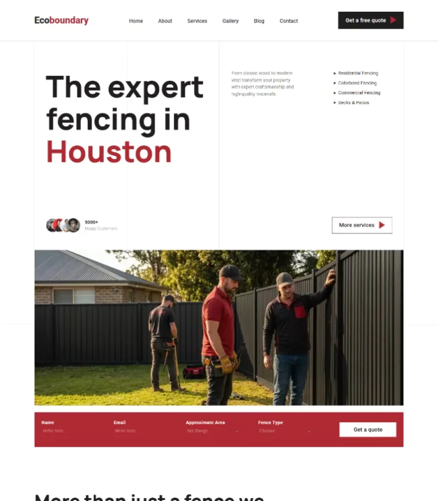 EcoBoundry | Fencing Service Website Template Thumbnail