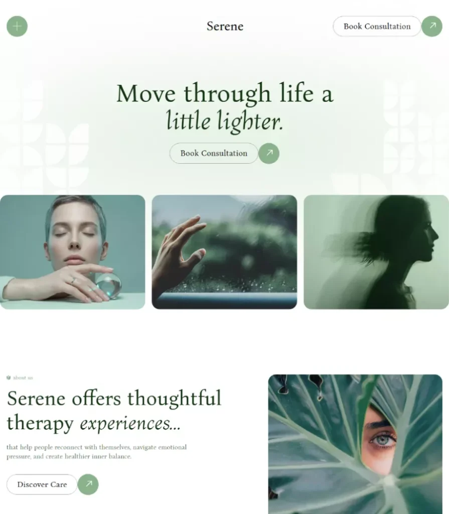 Serene | Mental Health Consultation Service Website Template Thumbnail