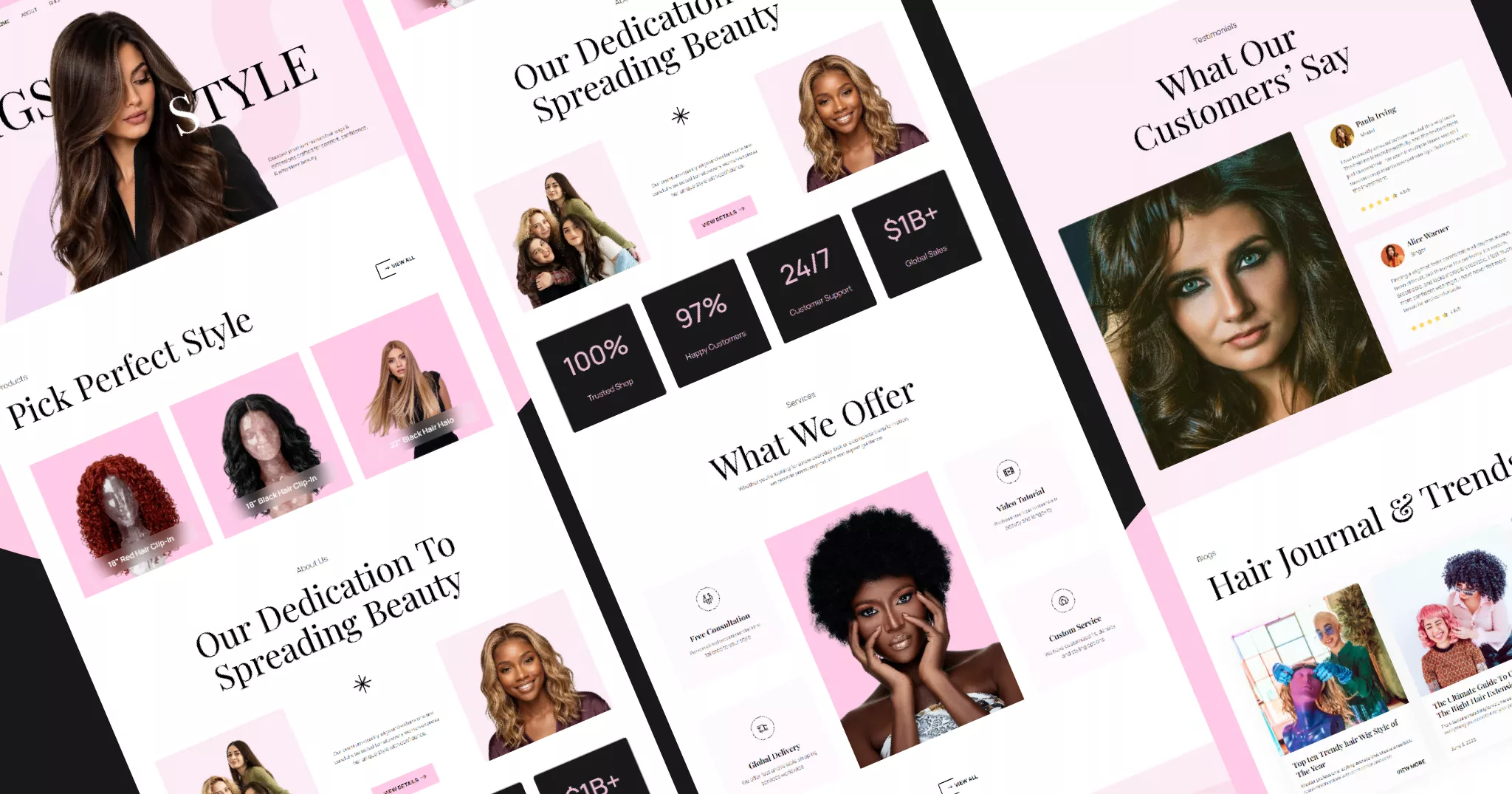 Wiggie | Premium Hair Extensions ECommerce Website Template Banner