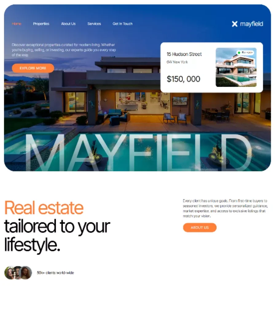 Mayfield | Real Estate Website Template Thumbnail