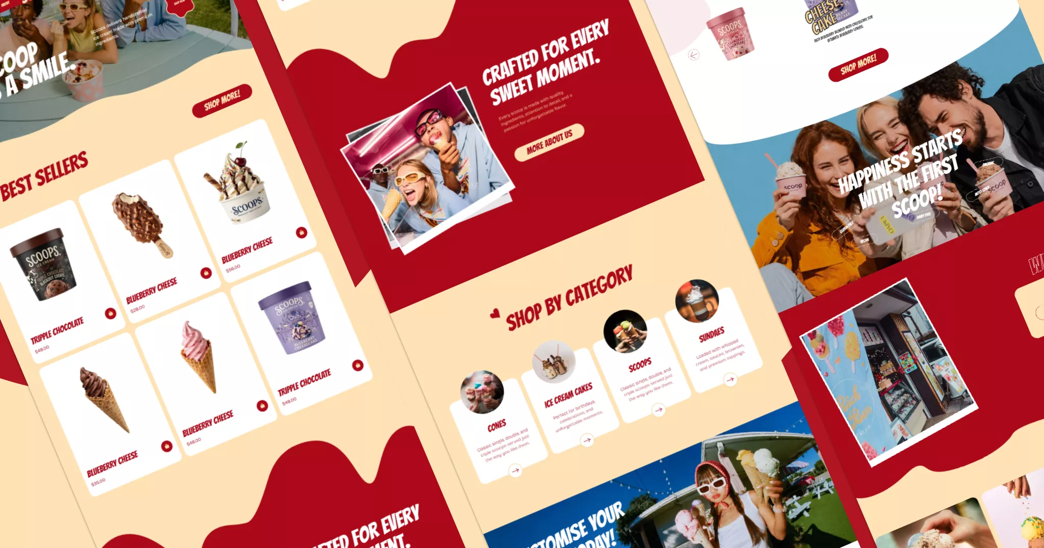 Scoops | Ice Cream Shop Website Template Banner